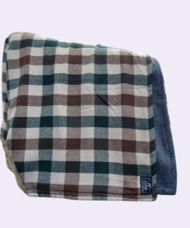 Manta de cashmere cuadros azul